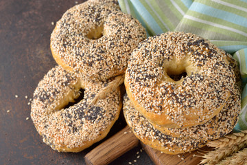 Bagels with sesame seeds
