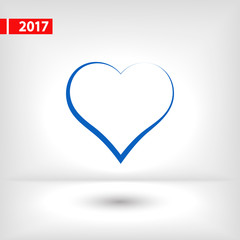 Heart Icon, vector illustration. Flat design style