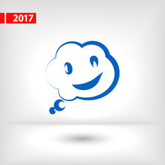 smile talking bubble  icon, vector illustration. Flat design style