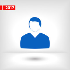 man icon, vector illustration. Flat design style