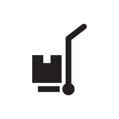cargo on cart icon illustration