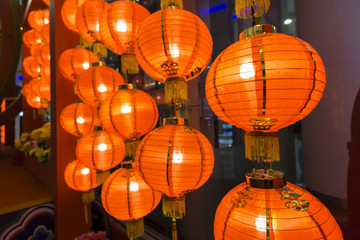 KUALA LUMPUR,20 JANUARY 2017. Chinese lantern decocation at hypermarket to spur CNY celebration.