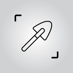 Vector color thinline shovel icon. Eps10