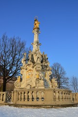 Fototapeta na wymiar Marian plague column in front o castle Nitra, Slovakia