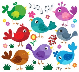 Obraz premium Stylized birds theme set 1