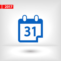 Calendar icon, vector illustration. Flat design style