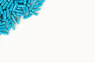 Fototapeta premium Part of pill pile on white background