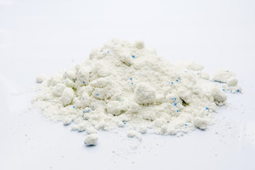 Powder detergent isolated on white.