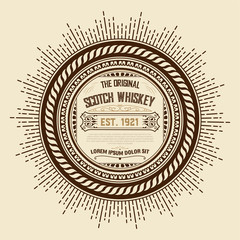 old vintage whiskey label design