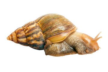 snail Achatina giant on white background