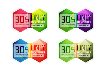 Vector abstract geometric sale labels