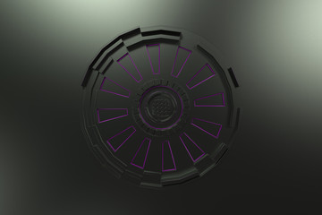 Dark futuristic technological background with glowing lines