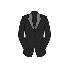 Men blazer or jacket or suit simple flat icon on background