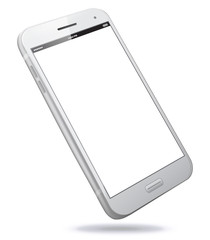 White Smart Phone Vector Illustration isolated on white.