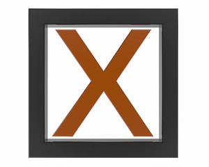 brown Incorrect mark symbol