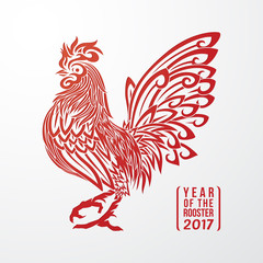 Fototapeta premium Vector illustration of chinese zodiac rooster, chinese new year 2017
