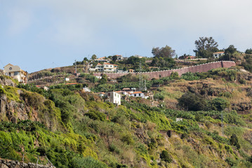 Fototapeta na wymiar The hills near Ribeira Brava on Madeira Island. Portugal