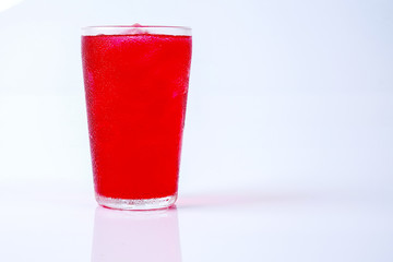 Ice rose drink isolated on white.