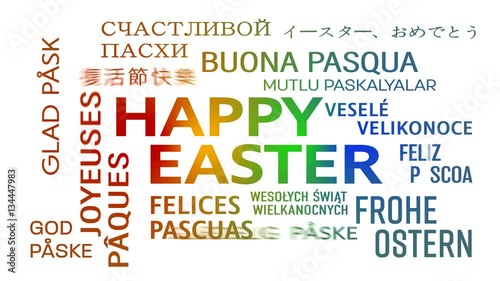 "Schlagwortwolke – Frohe Ostern in verschiedenen Sprachen - Animation
