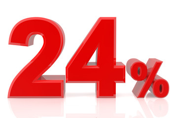 Twenty four percent red 3d rendering