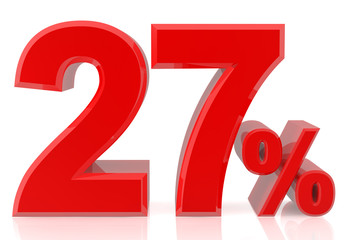 twenty seven percent red 3d rendering