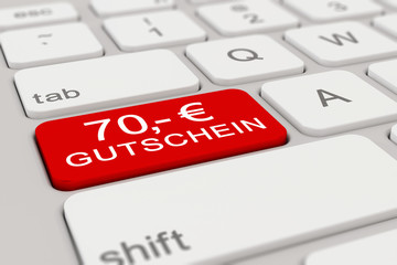 Tastatur - 70 Euro Gutschein - rot
