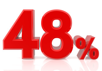 Fourty eight percent red 3d rendering