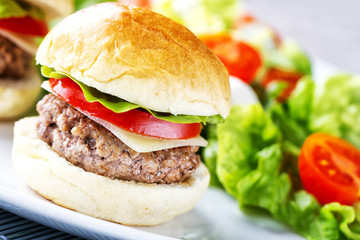 Mini Hanburger With Mixed Salad
