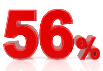fifty six percent red 3d rendering