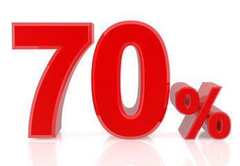 seventy percent red 3d rendering