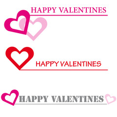 Hearts happy valentines on white background