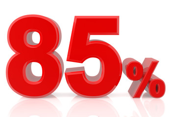 eighty five percent red 3d rendering