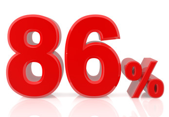 eighty six percent red 3d rendering