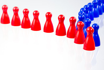 Two rows of pawns comming together