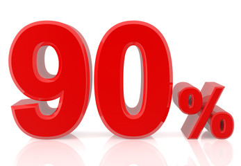 ninety percent red 3d rendering