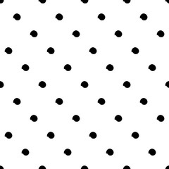 Seamless black and white pattern with abstract circles