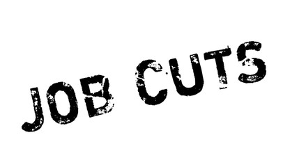 Job Cuts rubber stamp. Grunge design with dust scratches. Effects can be easily removed for a clean, crisp look. Color is easily changed.