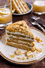 Layer cake with white cream