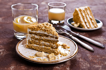 Layer cake with white cream