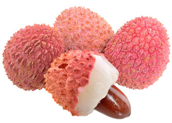 Fresh lychee exotic fruit isolated