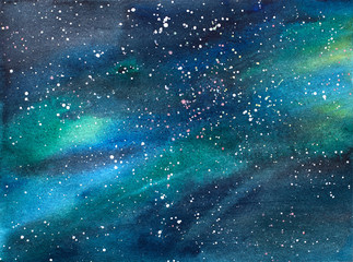 Galaxy/Universe Watercolor Illustration © Daria Pneva