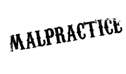 Malpractice rubber stamp. Grunge design with dust scratches. Effects can be easily removed for a clean, crisp look. Color is easily changed.