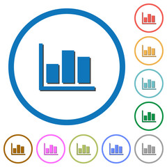 Statistics icons with shadows and outlines