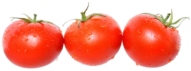 Ripe three tomato isolated