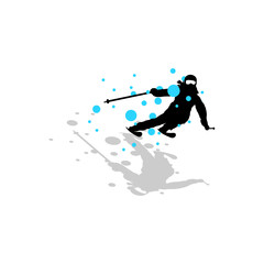 Skifahrer Silhouette
