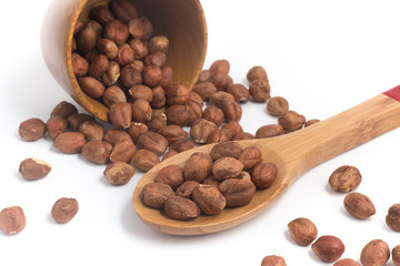 Hazelnut into a spoon