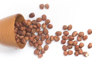 Hazelnut into a bowl