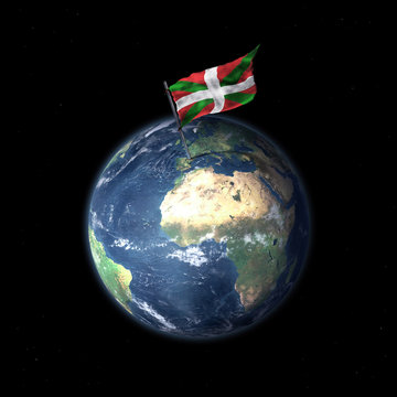 Drapeau du Pays Basque sur la plan&egrave;te Terre 