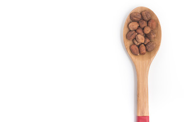 Hazelnut into a spoon