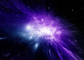 Stars, dust and gas nebula in a far galaxy